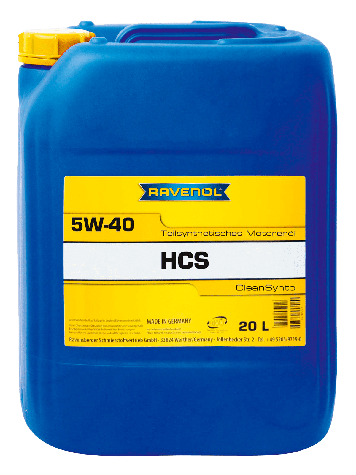 Моторное масло Ravenol HCS SAE 5W-40, 20л